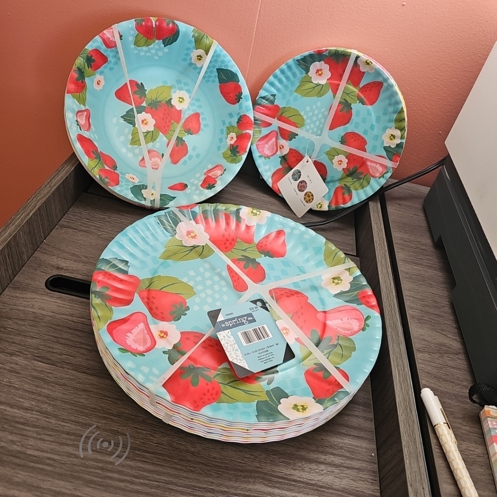 NWT Summer Hobby Lobby Fruit Dinner & Salad Plates + Dinner Bowls Strawberry ++